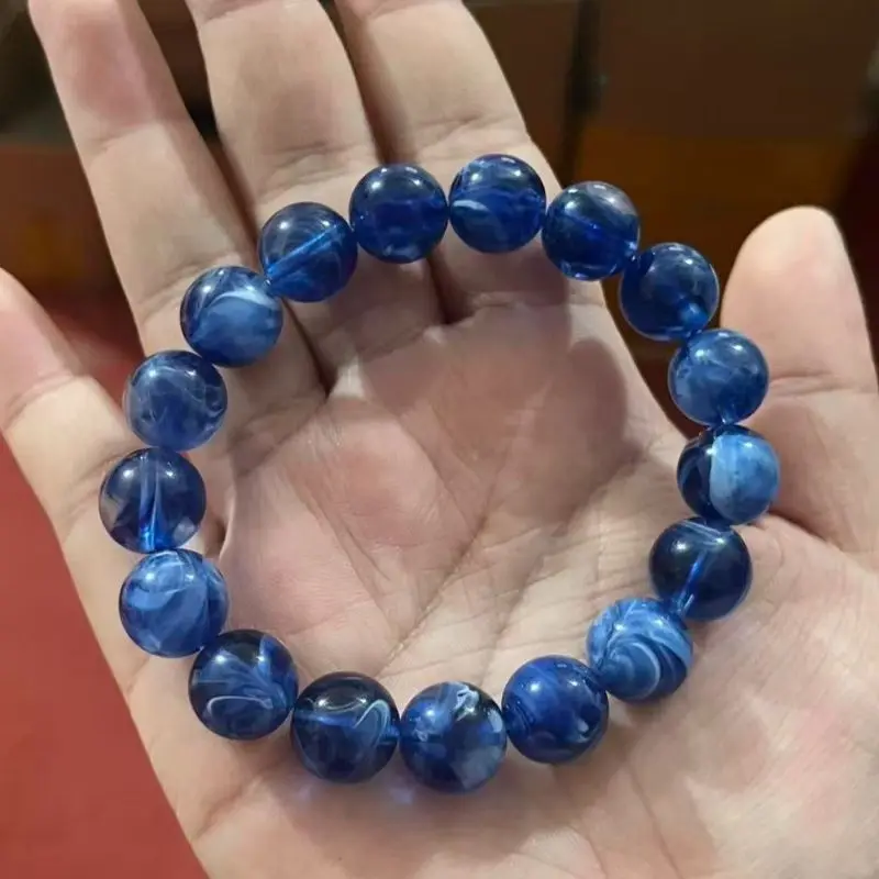 New exquisite second-generation blue amber beeswax single ring bracelet handicraft