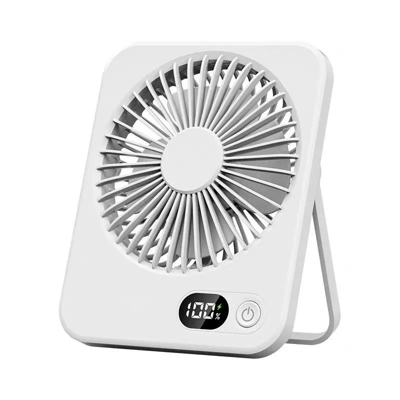 2024 New small fan handy charging long life ultra-thin desktop fan Large wind super quiet folding handheld table fan