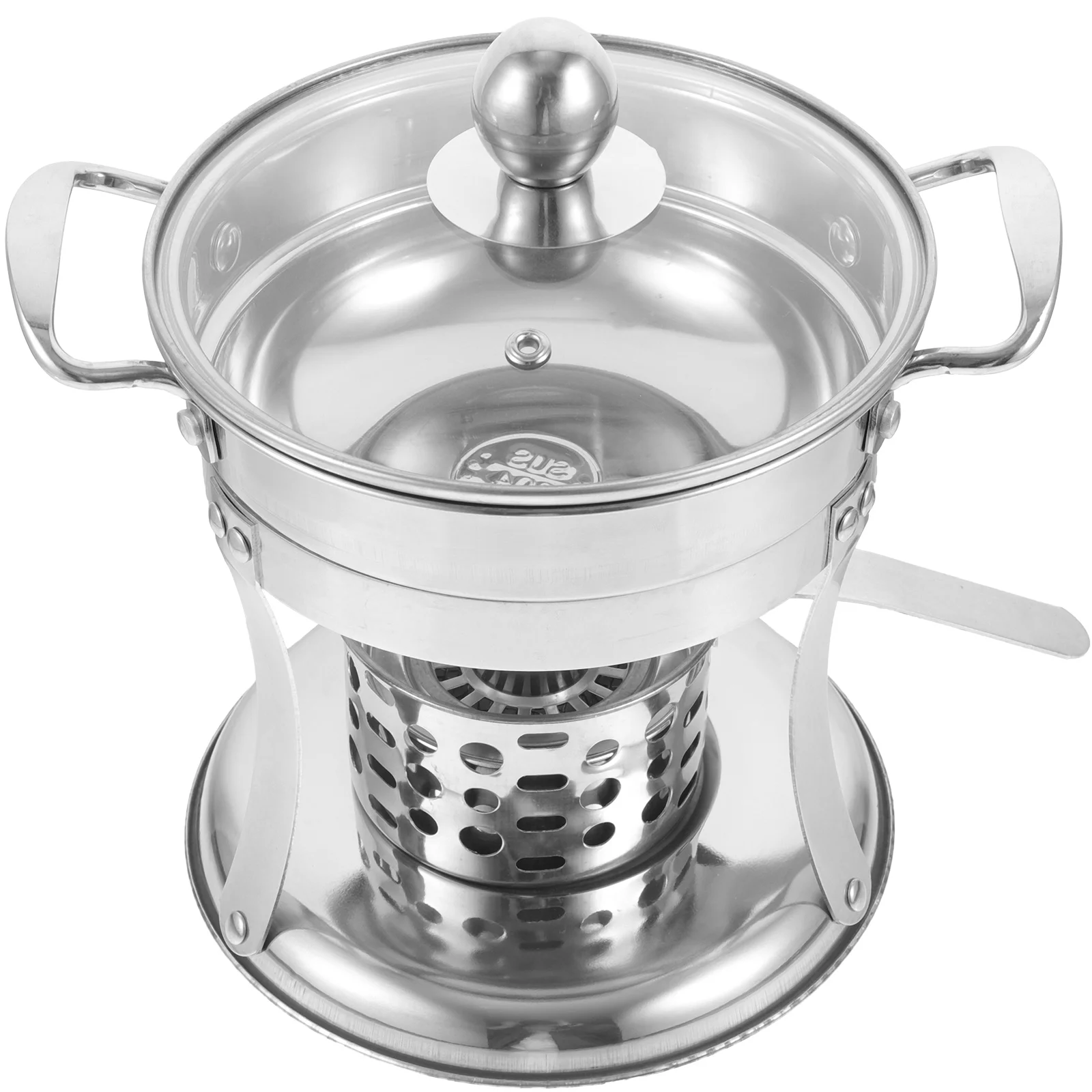 

Stainless Steel Hot Pot Single Person Multifunction Fireproof Rustproof Easy Clean Sturdy Handle Strong Kitchen Cooking Stock
