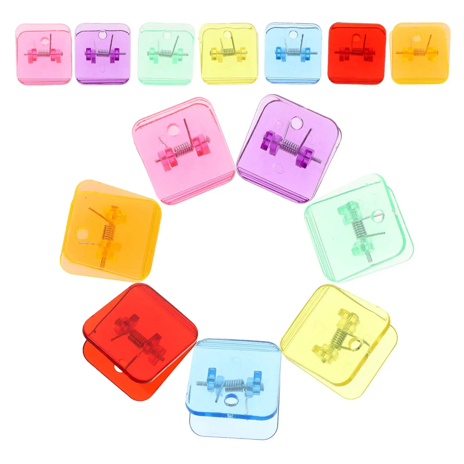 14 Pcs Transparent Colorful Clips Office School Supplies Paper Organizer Plastic Binder Multi Function Desk Accessories Simple