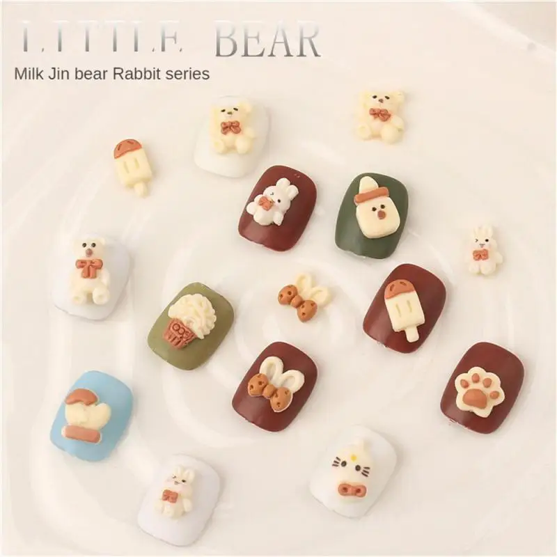 2/3/4SETS Three-dimensional Resin Decorative Nail Stickers Mini Size Cute Design Fashionable Charming Gift Ideas Headgear Patch