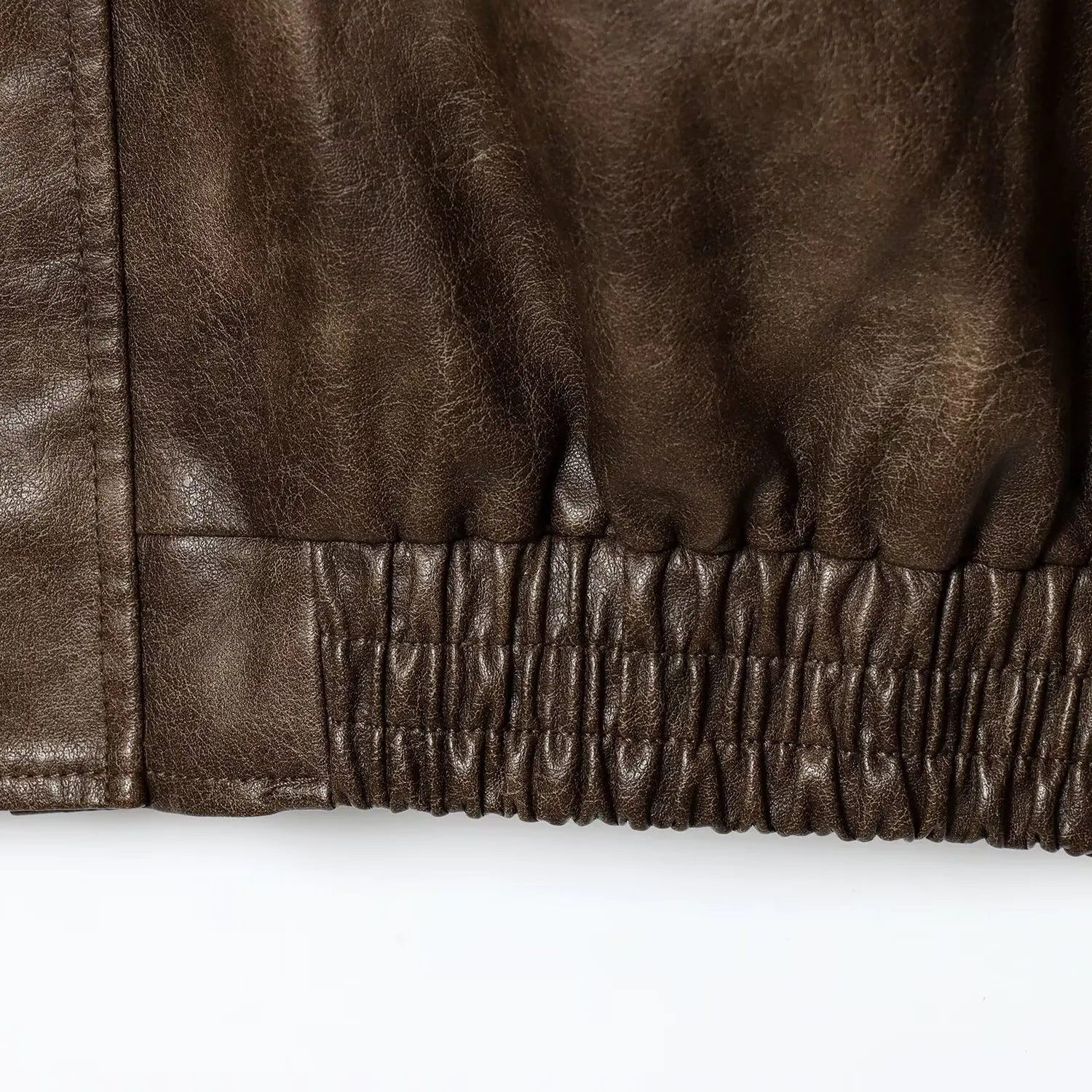 KASLEAD Nowa Modna Kurtka Damska ze Skóry PU Średniej Długości, Wiatroodporna, Zapinana na Zamek, Odzież Wierzchnia