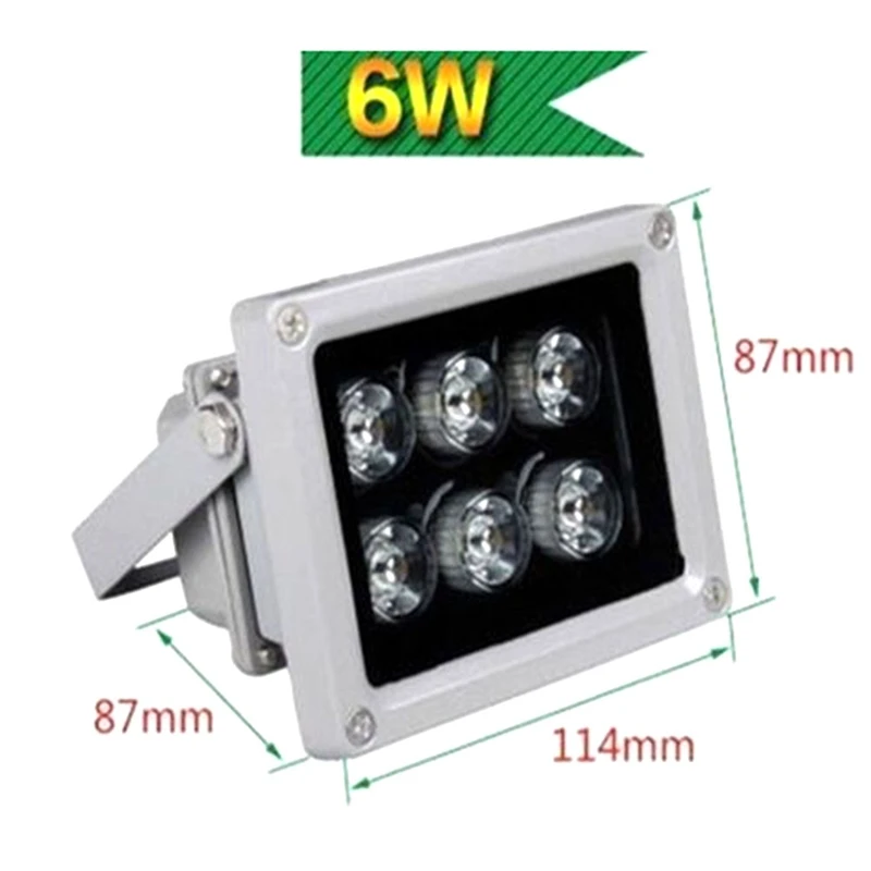 Iluminador infravermelho 6 Leds Iluminador IR grande angular de 60 graus à prova d'água LED luz para câmera CCTV