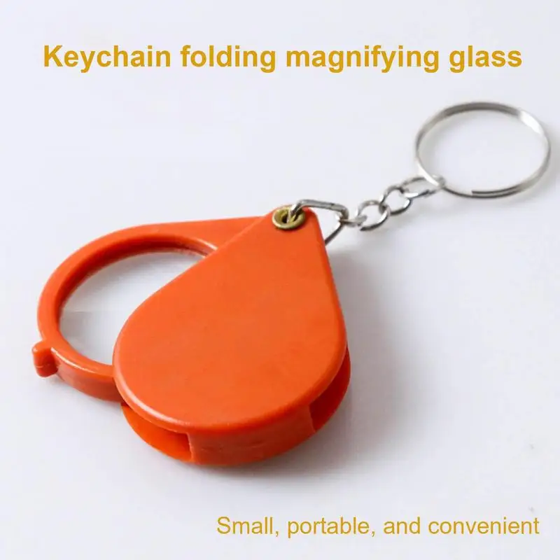 Travel Magnifying Glass Travel Pocket Mini Magnifier 10 Times Acrylic Lens Foldable High Transparency Keychain Accessories For