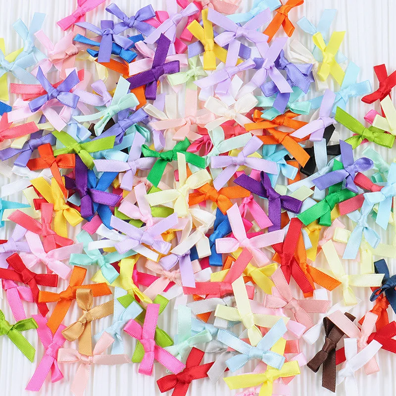 Double Sided Polyester Ribbon Bows 6mm Small Size 1000PCS Bulk Pack  for Sewing Craft DIY Fashion Embellishment