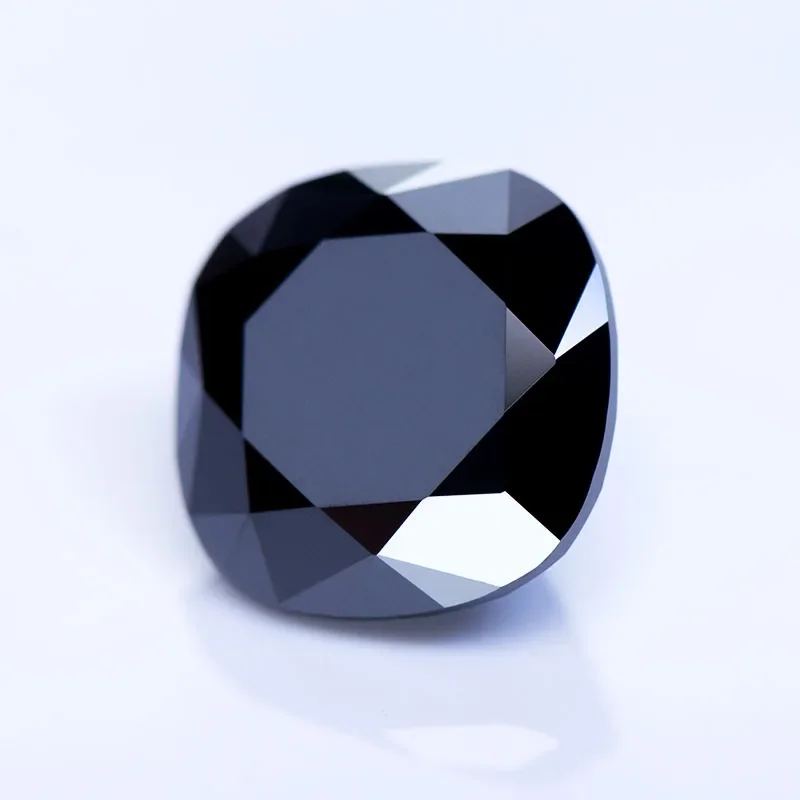 Moissanite Gemstone Cushion Cut  Black Primary Color Lab Grow Diamond for Charms Jewelry Making Materials with GRA Certificate