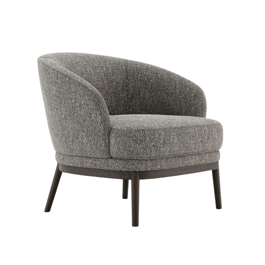 Mid-Century Modern Designer Lobby Villa Lounge Chair Nordic Wooden Velvet Ergonomic Accent Waiting Armchair for 5-Star Hotel