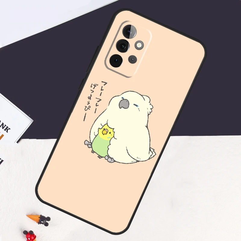 Chubby Cockatiel Parrot Bird Case For Samsung Galaxy A54 A34 A14 A53 A13 A33 A73 A12 A22 A32 A52 A52S A51 A71 A50 Cover Coque