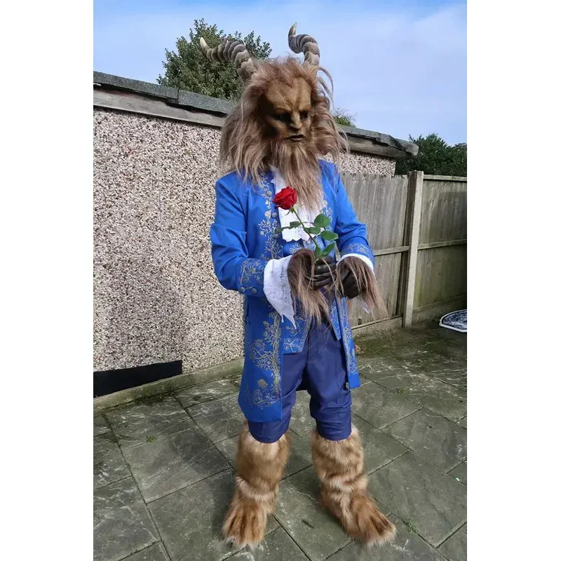 زي بيوتي كوس والوحش الأمير آدم كوسبلاي أزياء تنكرية للهالوين للرجال البالغين