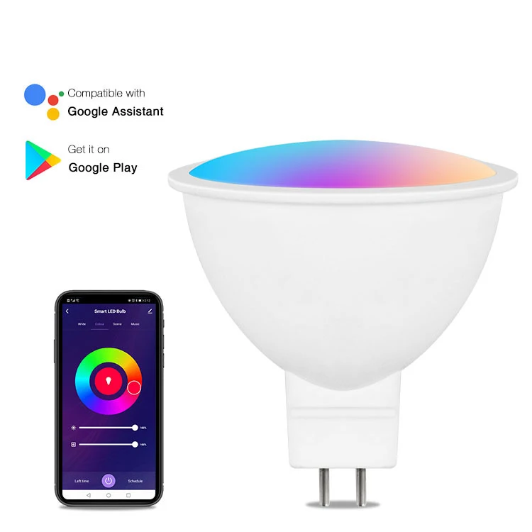 Tuya Wifi MR16 Smart Led Light Bulbs RGB+CW DC12V 5W Dimmable Led Lamps Smart Home Voice Control Work With Alexa Google Home