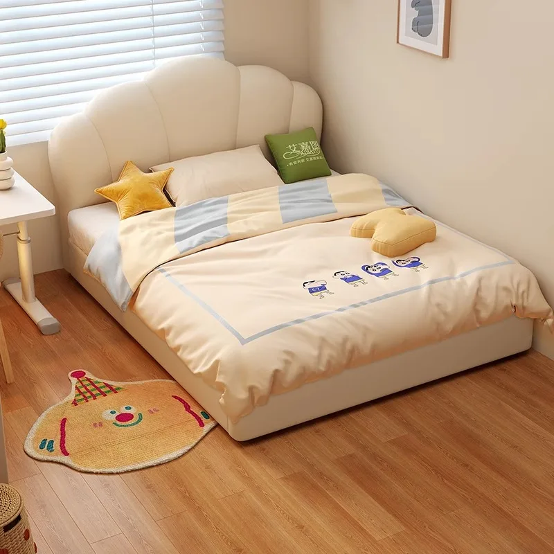 &Simple Single Kids Beds Decoration Safety White Design Princess Children Beds Girls Modern Style Lit Enfant Furniture For Home