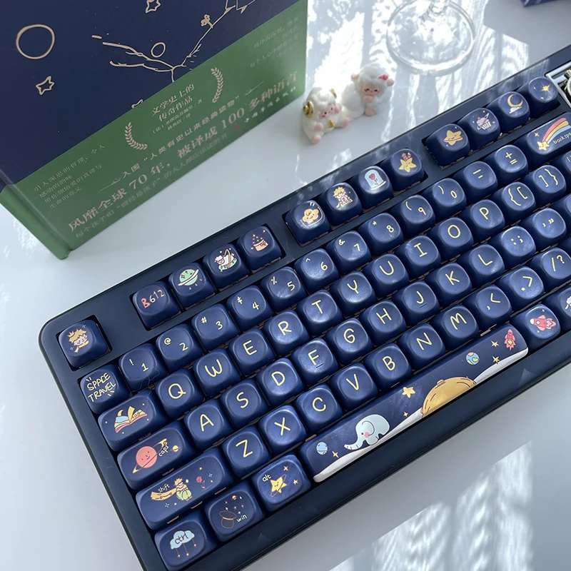 129 Keys Little Prince Theme PBT Keycaps Dye Sublimation Mechanical Keyboard Keycap MOA Profile Keycap for MX Switch Fittings