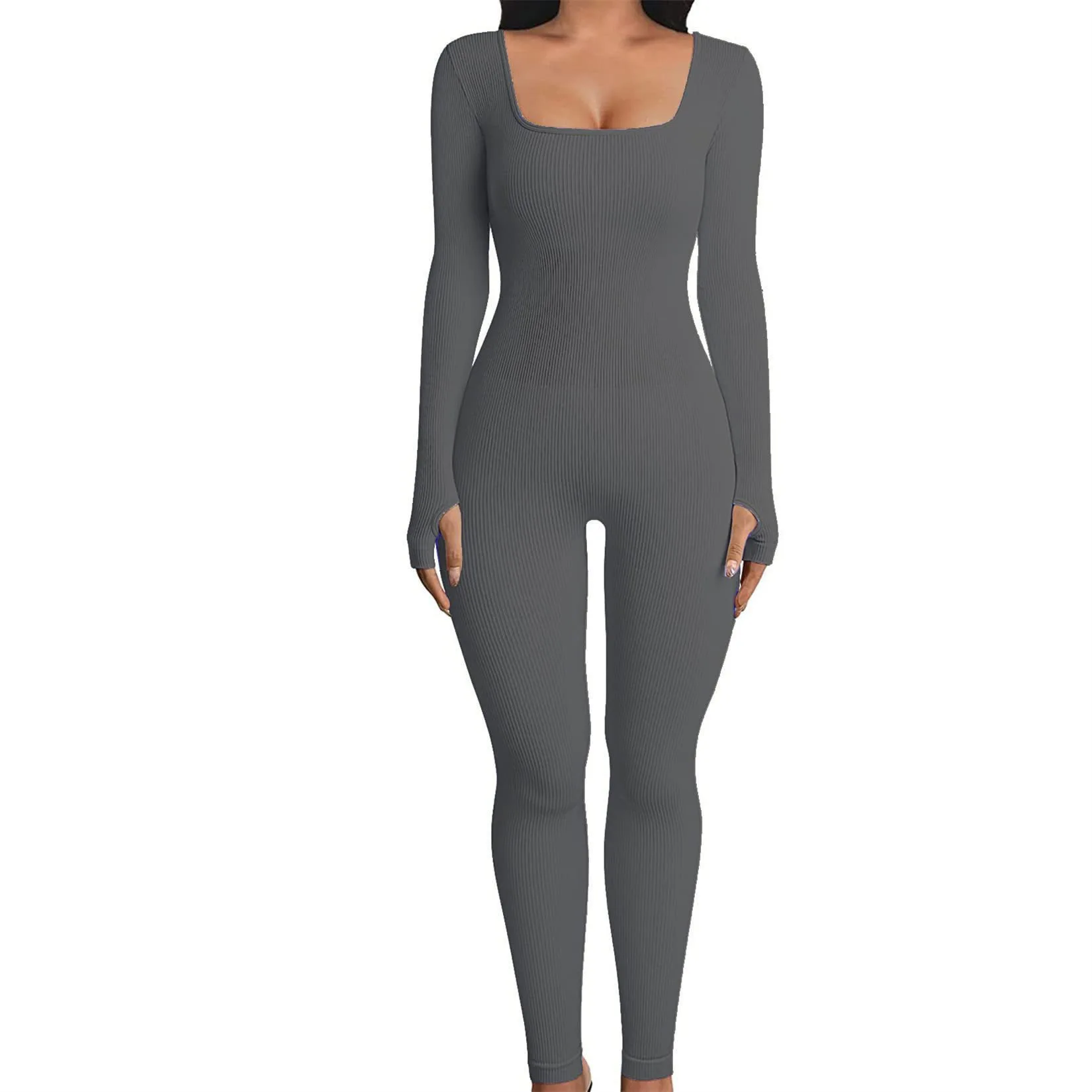 1 seamless yoga jumpsuit fitness jumpsuit tight fitting long sleeved yoga suit women's waist cinching pants