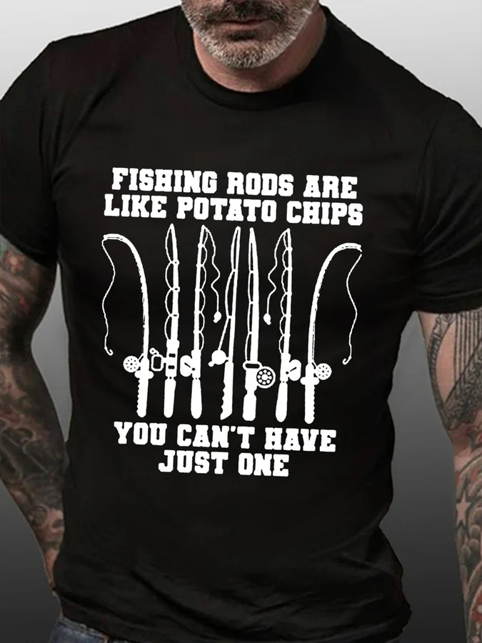 Fishing Lover Men's Casual Short Sleeve T-Shirt, Breathable Summer Tee for Fishing Enthusiasts