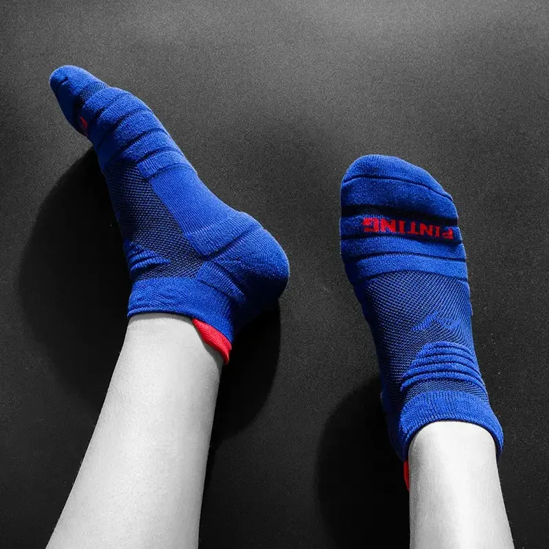 1/4 Pairs Men Professional Outdoor Sports Socks Fashionable Basketball Running Deodorizing Sweat Absorbing Towel Bottom Socks view 3