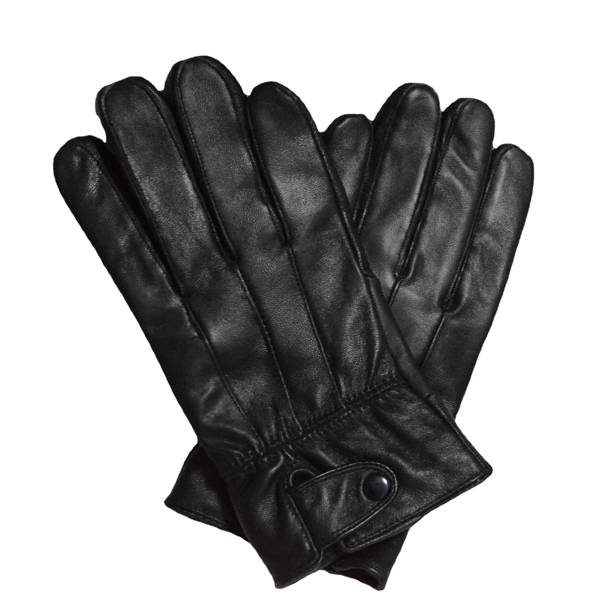 

Осенние и зимние теплые мужские перчатки из натуральной овчины, флисовые утолщенные кожаные черные ветрозащитные перчатки для верховой езды