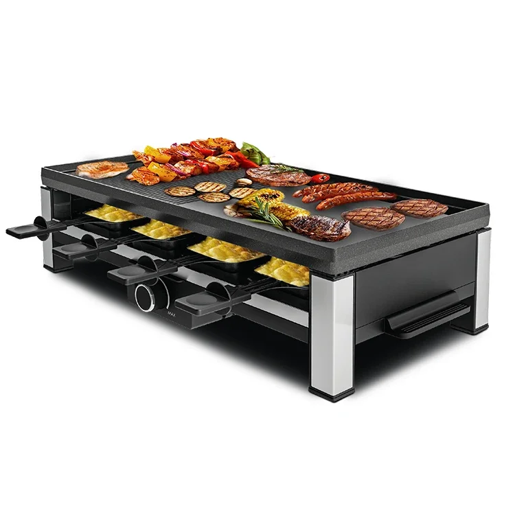 

Mini Barbecue Grill Non-electric Raclette Machine Electric Steak Grill PTFE 2000 Electric Portable Smokeless Bbq Grill Aluminum