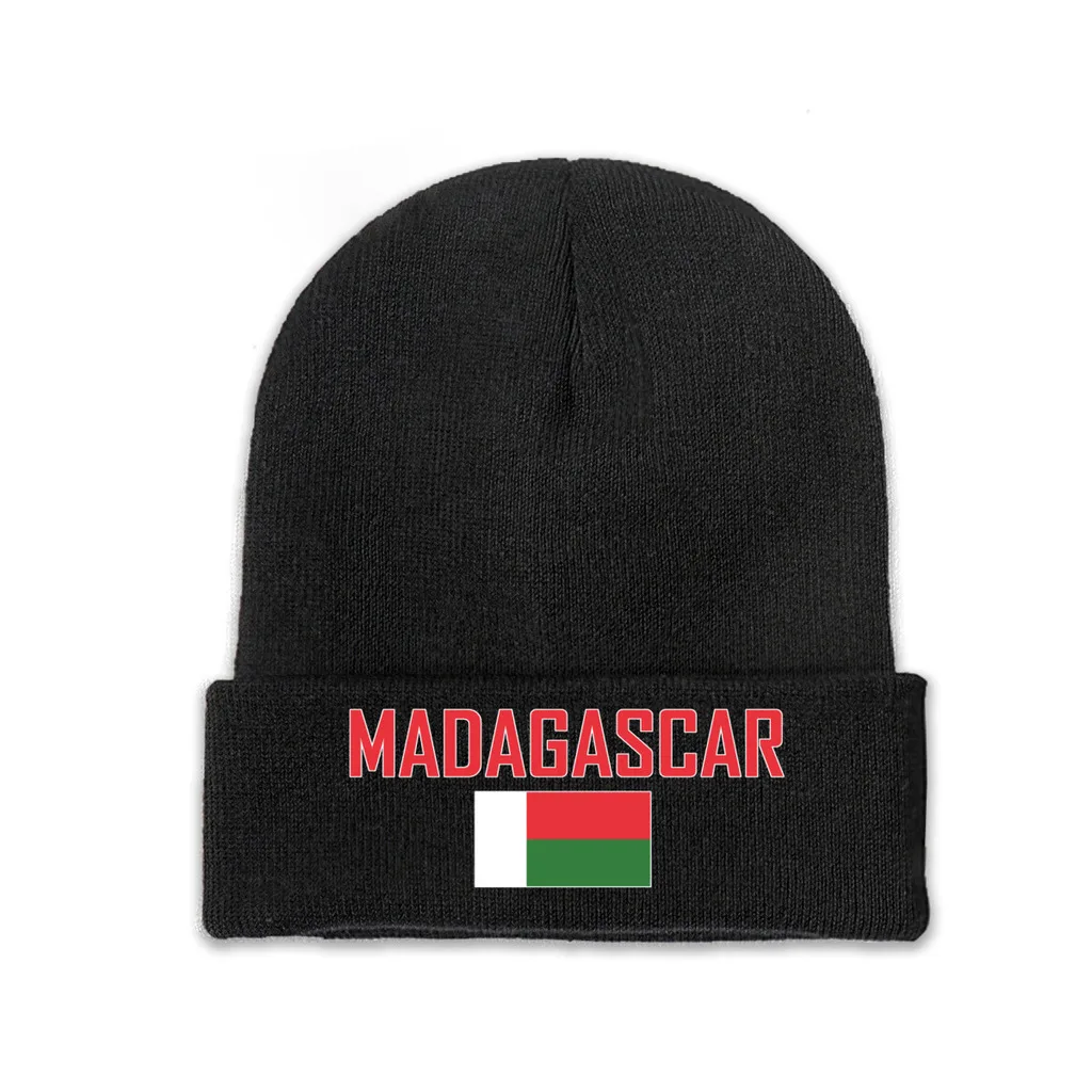 MADAGASCAR Country Flag Top Print Men Women Unisex Knitted Hat Winter Autumn Beanie Cap Warm Bonnet