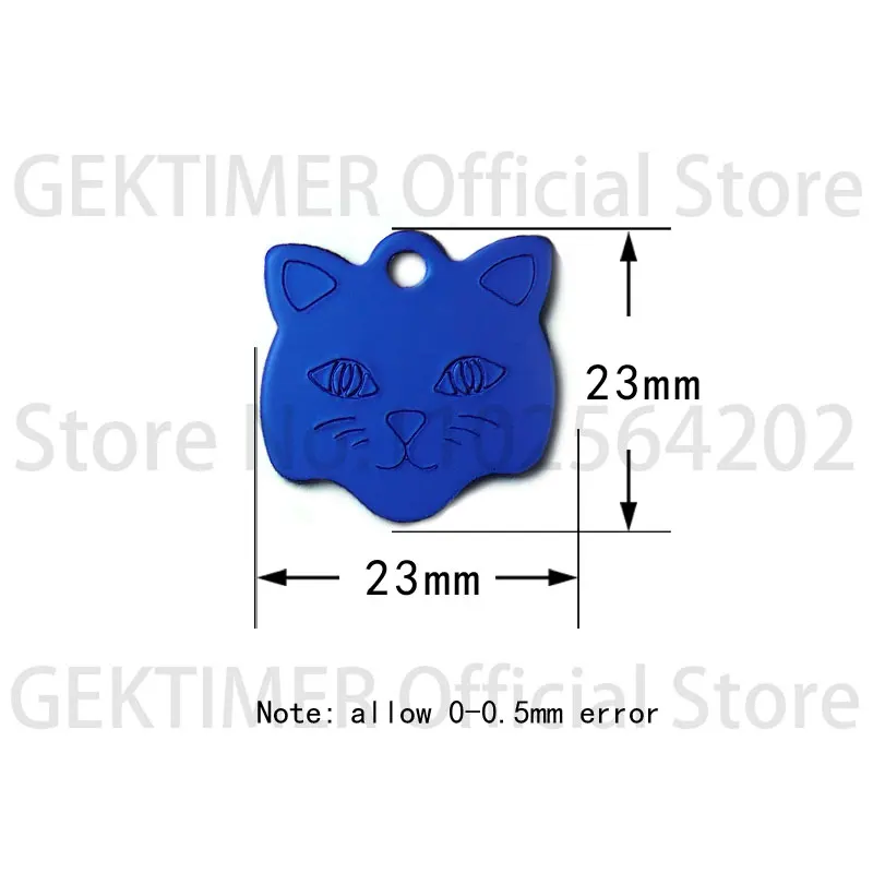 100 Pcs Personalized DIY Cat Face Aluminum Nameplate Laser Pet ID Tag Anti Lost Key Ring Pendant Gift Ornament
