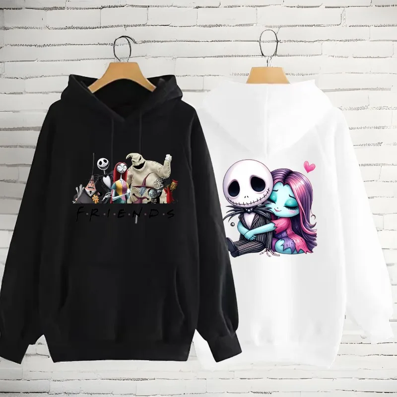 Halloween The Nightmare Before Christmas Jack Sally Hoodi Women's Sweatshirts Y2k Clothes Woman Clothing Long Sleeve Y2k Hoodies