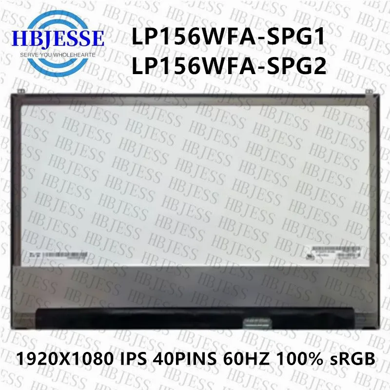 15.6 Inch Laptop LCD Screen LP156WFA SPG2 LP156WFA-SPG2 For acer Swift5 SF515-51 Display Matrix Panel eDP 40 Pins Touch Screen