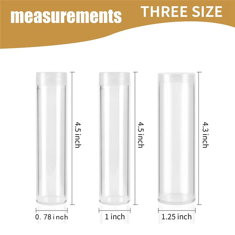 

Y22A-Coin Storage Tube, Plastic Coin Tube, Commemorative Coin Protection Tube, Whole Roll Loose Coin Tube (30 Pieces)