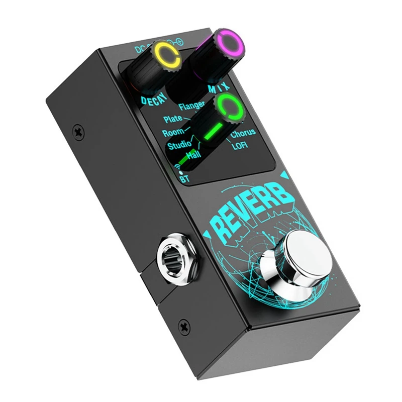 New Bluetooth 5.4 Effector Guitar Reverb Effector Single-Block Reverb Effector Reverb Colorful Visual Light