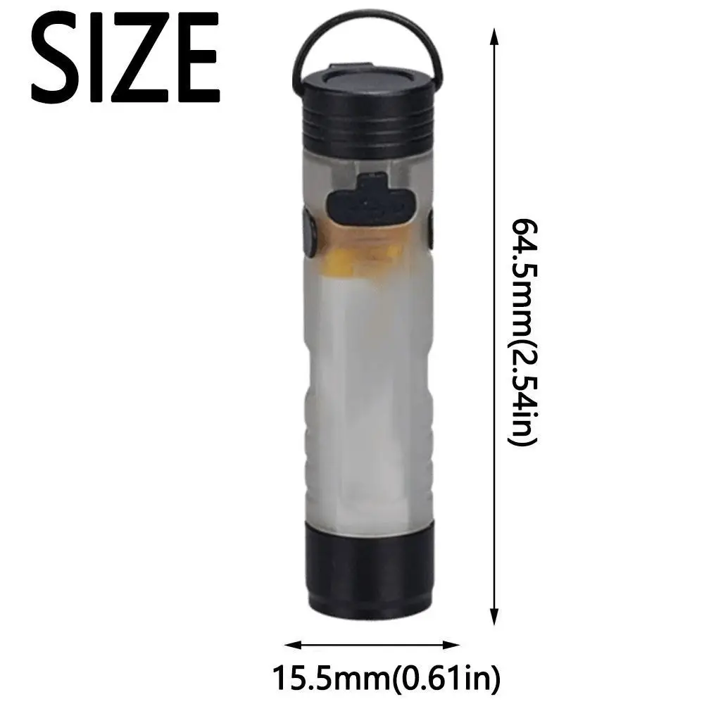 Linterna pequeña LED portátil, minilinterna compacta y ligera, impermeable, recargable, de bolsillo, para acampar, de emergencia