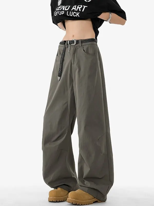 

American Retro Long Knife Men's Workwear Pants High Waist Baggy Trendy Straight Leg Casual Trousers for Tall Guys