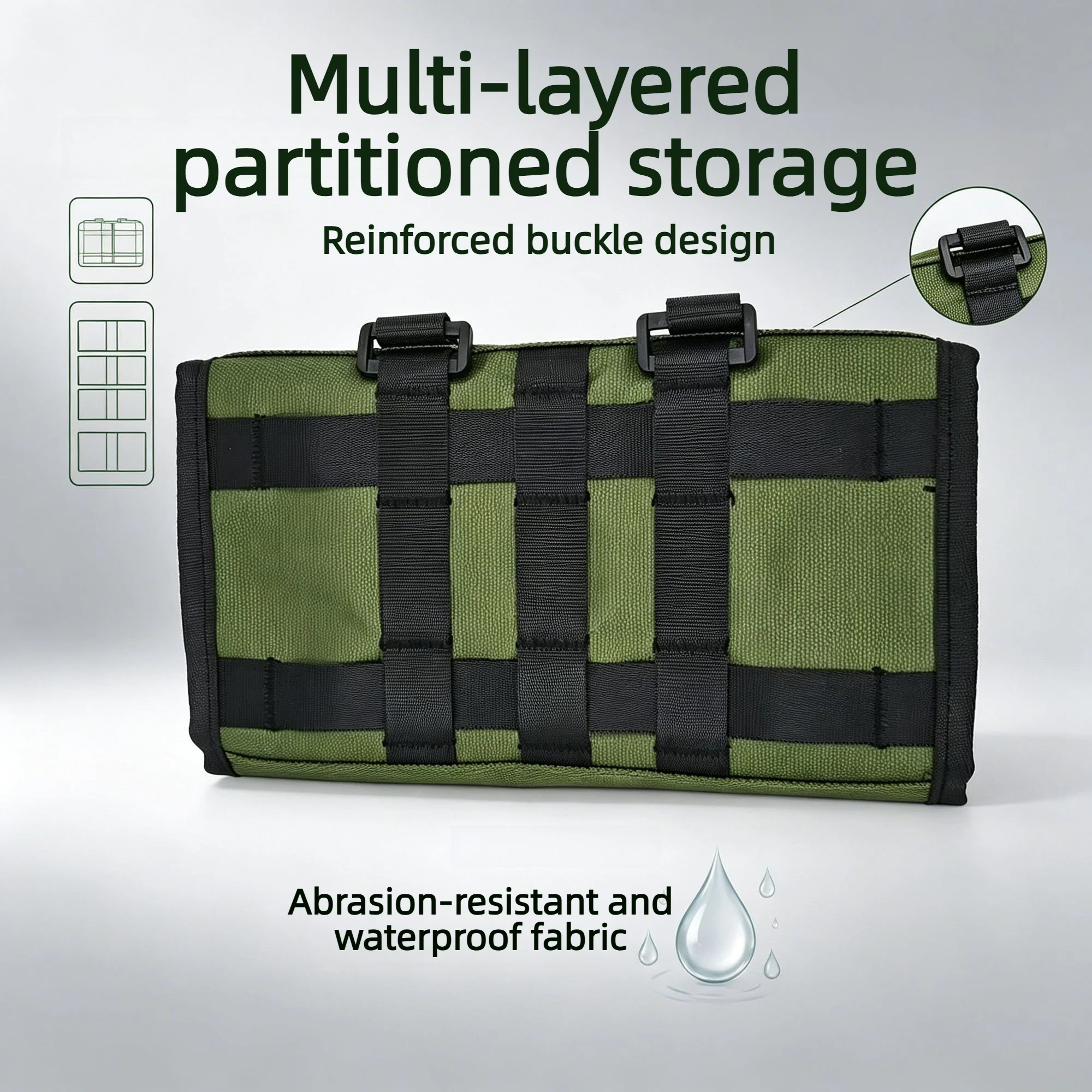 Motorcycle&Car Portable Repair Tool Bag Kit Storage Roll Partition Toolkit Saddle Bag Universal Large Capacity Bag