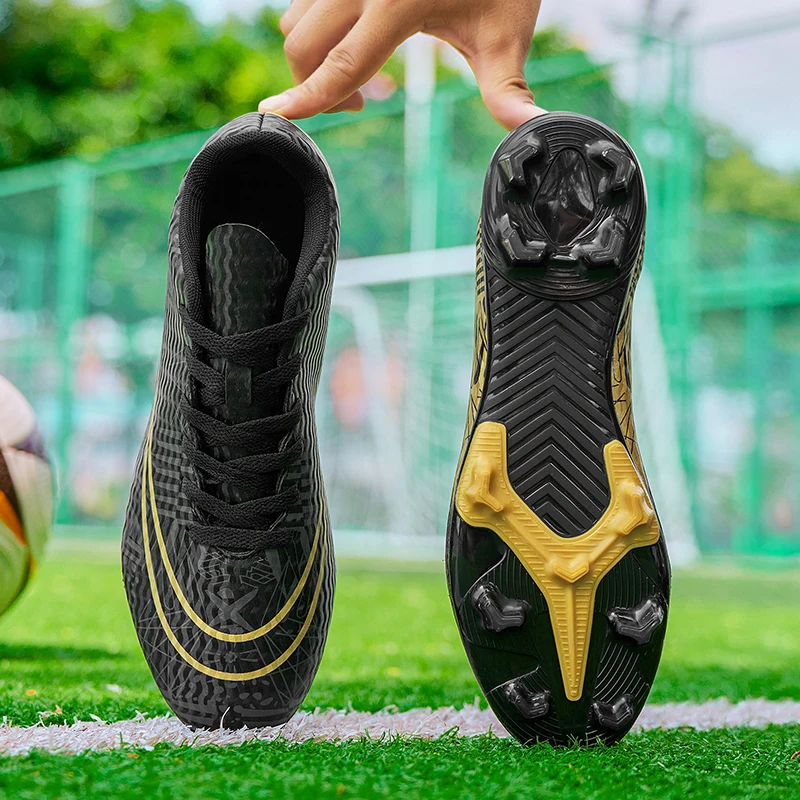 أحذية كرة القدم للجنسين، أحذية رياضية عالية الجودة برباط ومضادة للانزلاق، أحذية رياضية خارجية لكرة القدم للتدريب الاحترافي