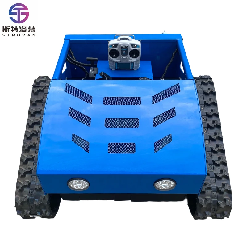 

STLF Китайская заводская горячая распродажа 550 мм с нулевым поворотом, автоматическая самоходная гусеничная газонокосилка с дистанционным управлением для поля для гольфа