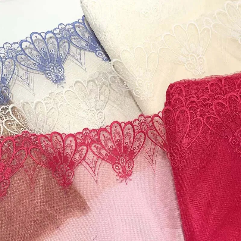 15 yardas de encaje bordado retro para sujetadores, ropa interior, accesorios de vestir, aplicaciones de costura, telas de encaje.