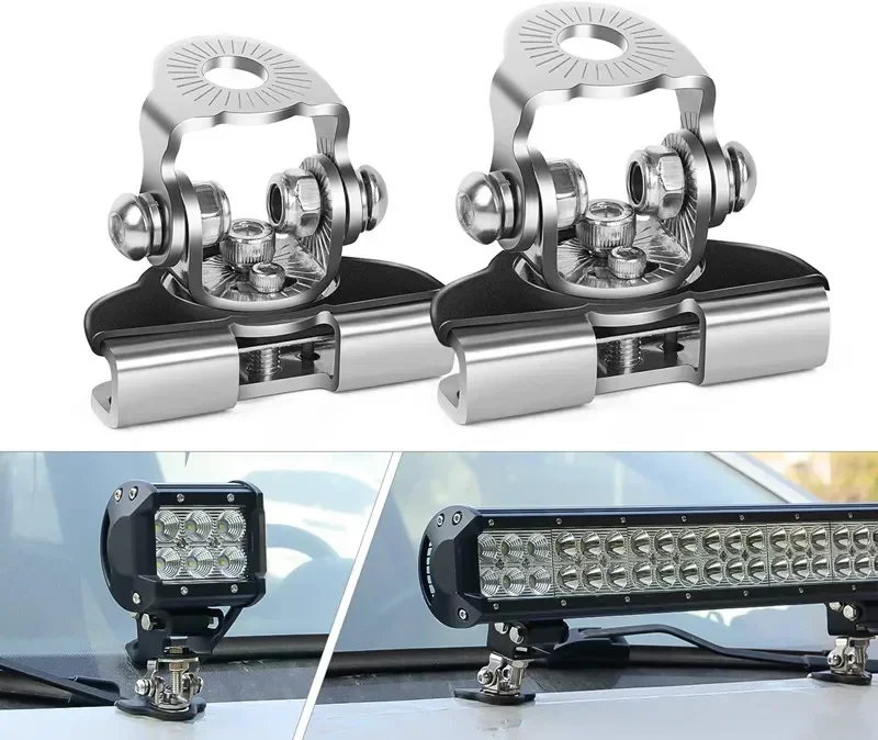 

ApolloUniversal 2Pcs Adjustable Light Bar Brackets Pillar Hood Led Work Light Mount Bracket Clamp Holder For Off Road Truck SUV