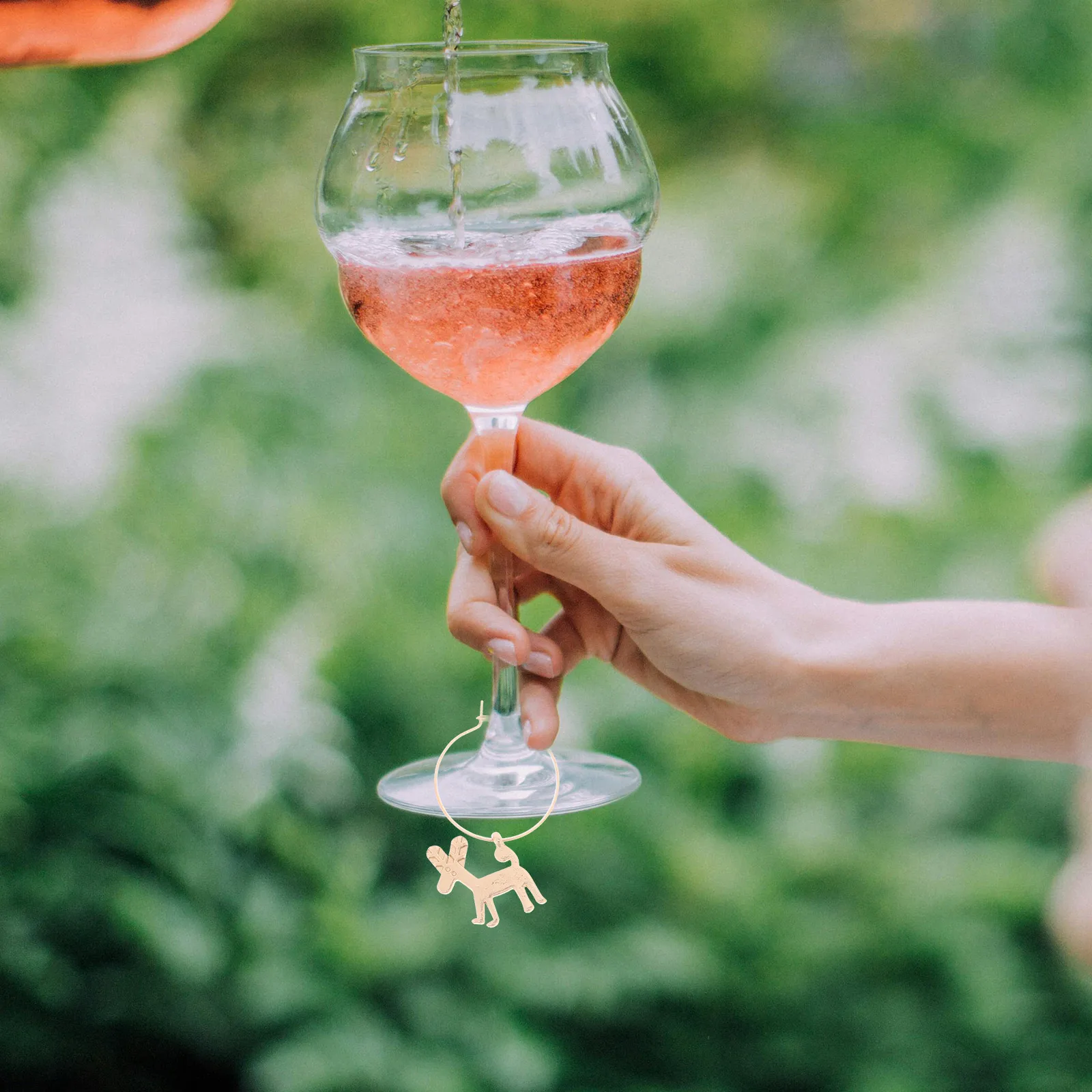 

6 Pcs Xmas Wine Glass Tag Ring Party Label Metal Christmas Creative Neutral Decor