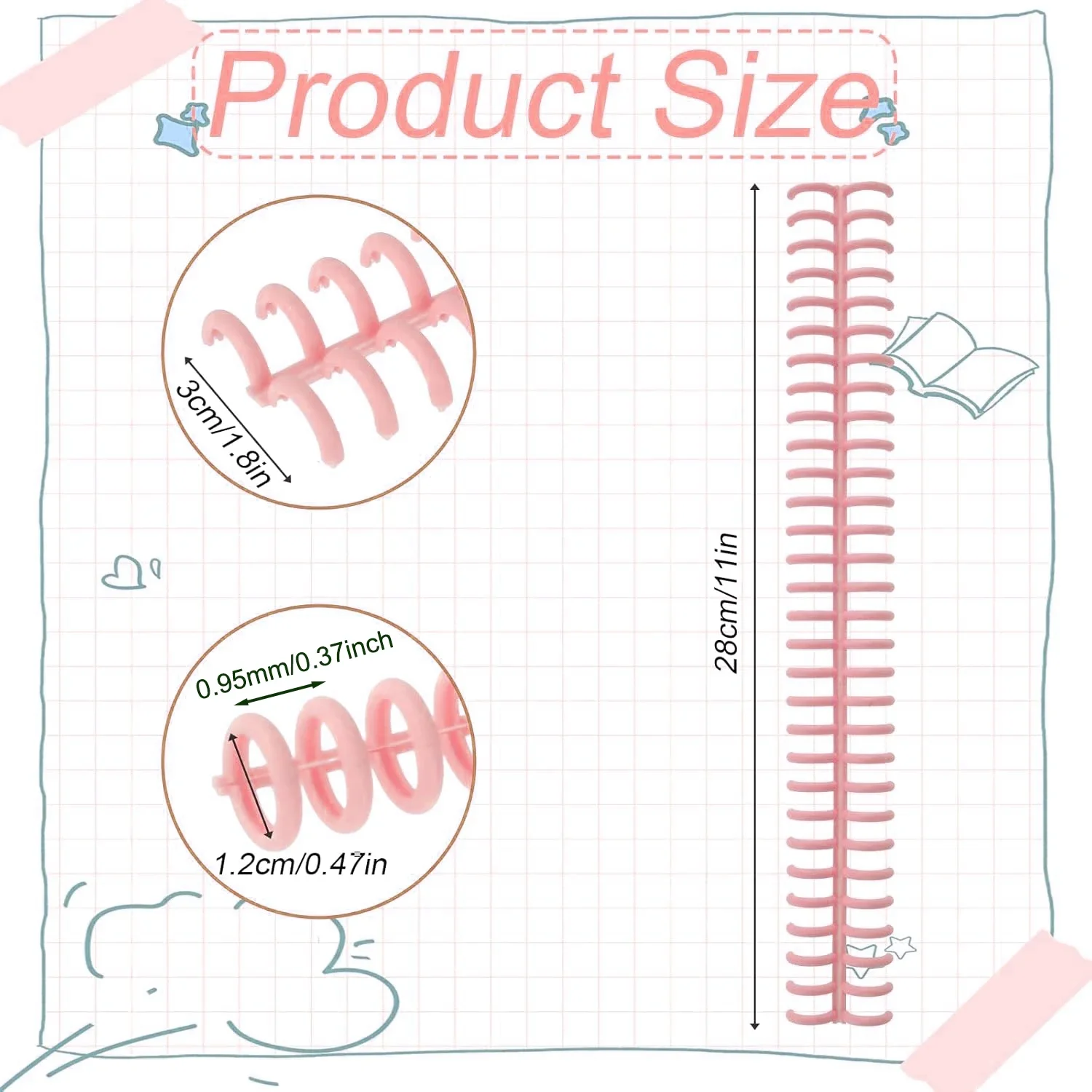 5-10PCS Comb Binding Spines Plastic Spiral Binding Coils 30 Rings Binding Spines for Business Document File Notebook File Making