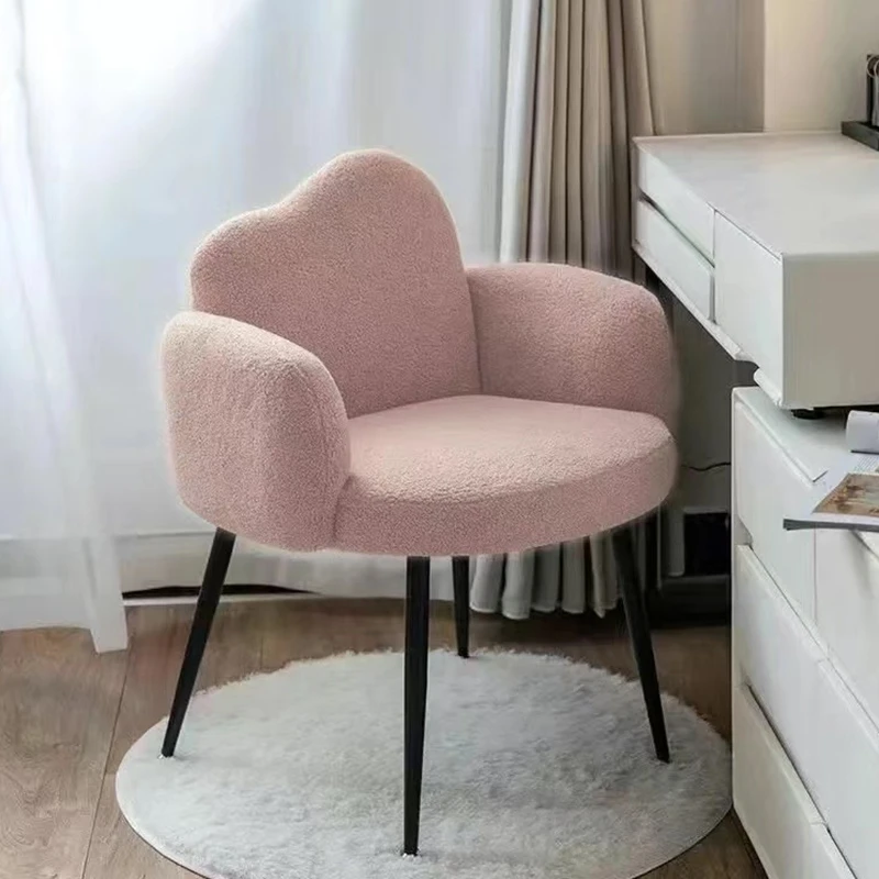 Backrest restaurant Dining chair for living bedroom modern luxury pink Makeup dressing stool high-end nail art accent chairs