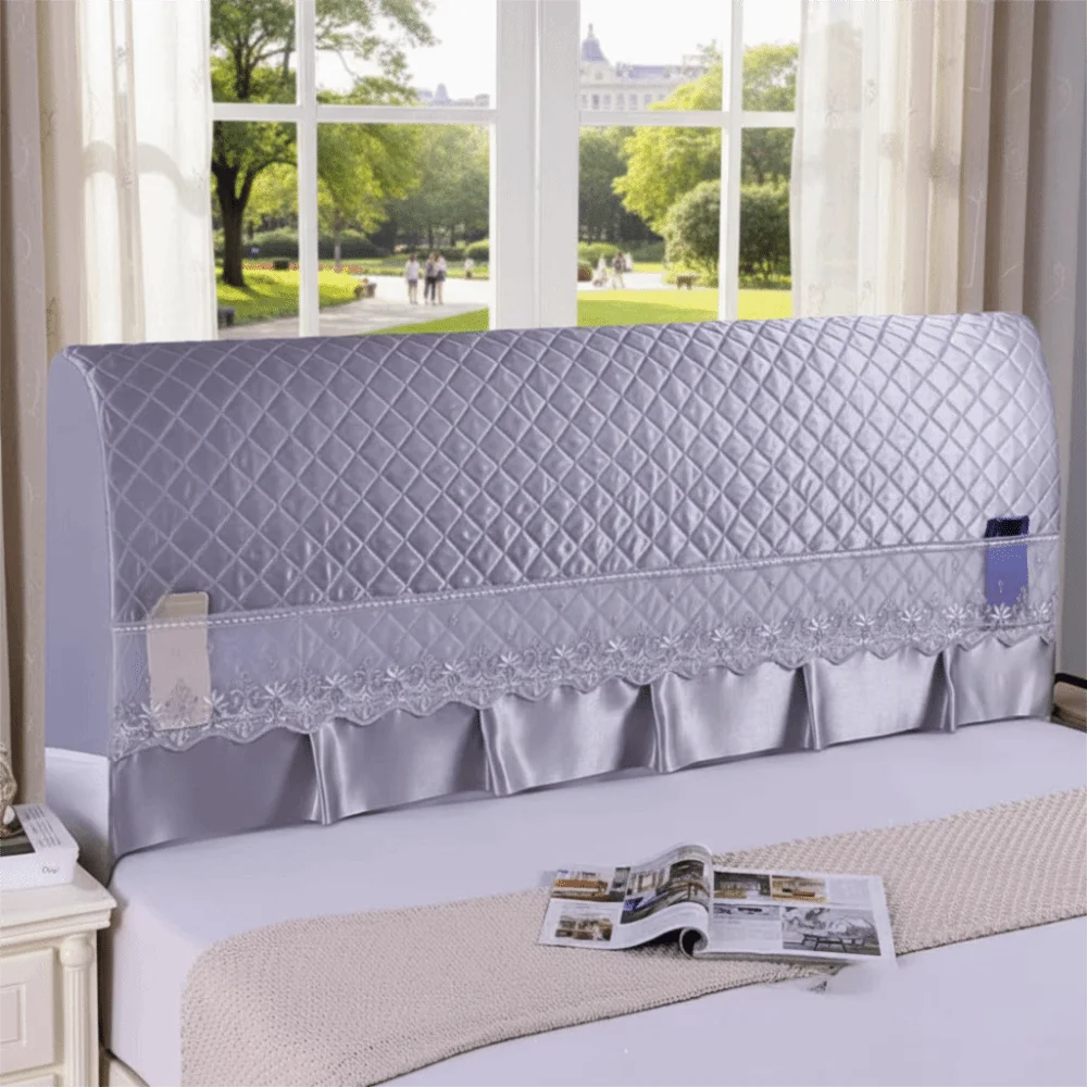 

Lace Design Bedhead Cover Decorative Elegant Headboard Cover Washable Anti-Collision Bedside Protector Bedroom Decor