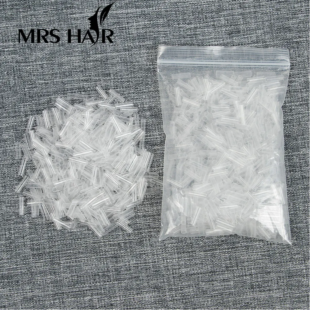 500pc/bag Itip Hair Extensions Heat Shrink Tubes human hair extension tools Without adhesive 2.5*10mm Fusion Hair Accessories