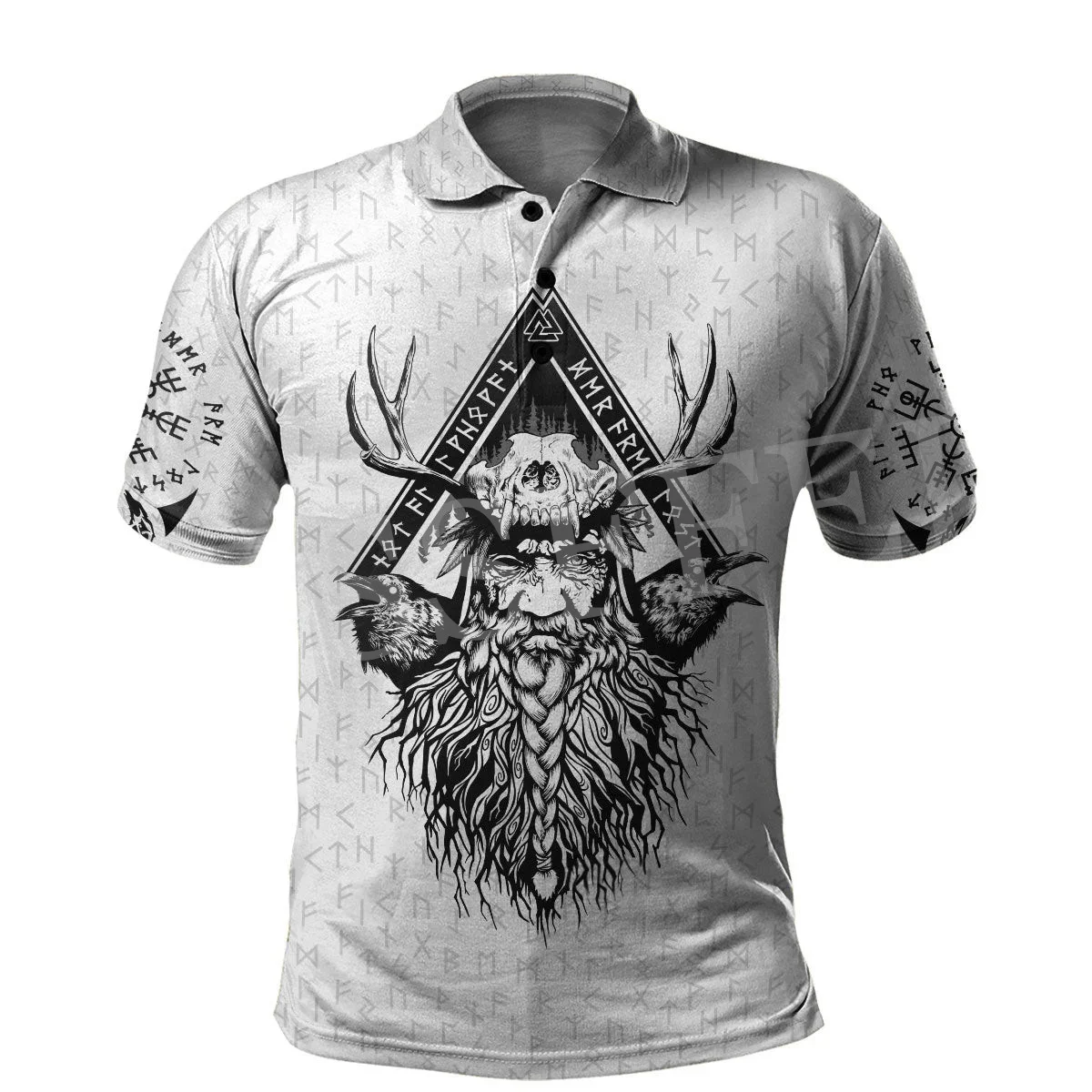 

Newest Wolf Fenrir Odin Nordic Warrior Mythology Tattoo Retro 3DPrint Harajuku Summer Casual Funny Polo Shirts Short Sleeves X2