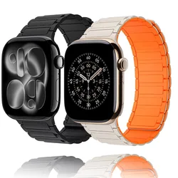 New Silicone Strap for Apple Watch Band Ultra 3 2 1 49mm 11 10 46mm 42mm Magnetic Belt IWatch 9 8 7 6 5 SE3 45mm 41mm 44mm 40mm