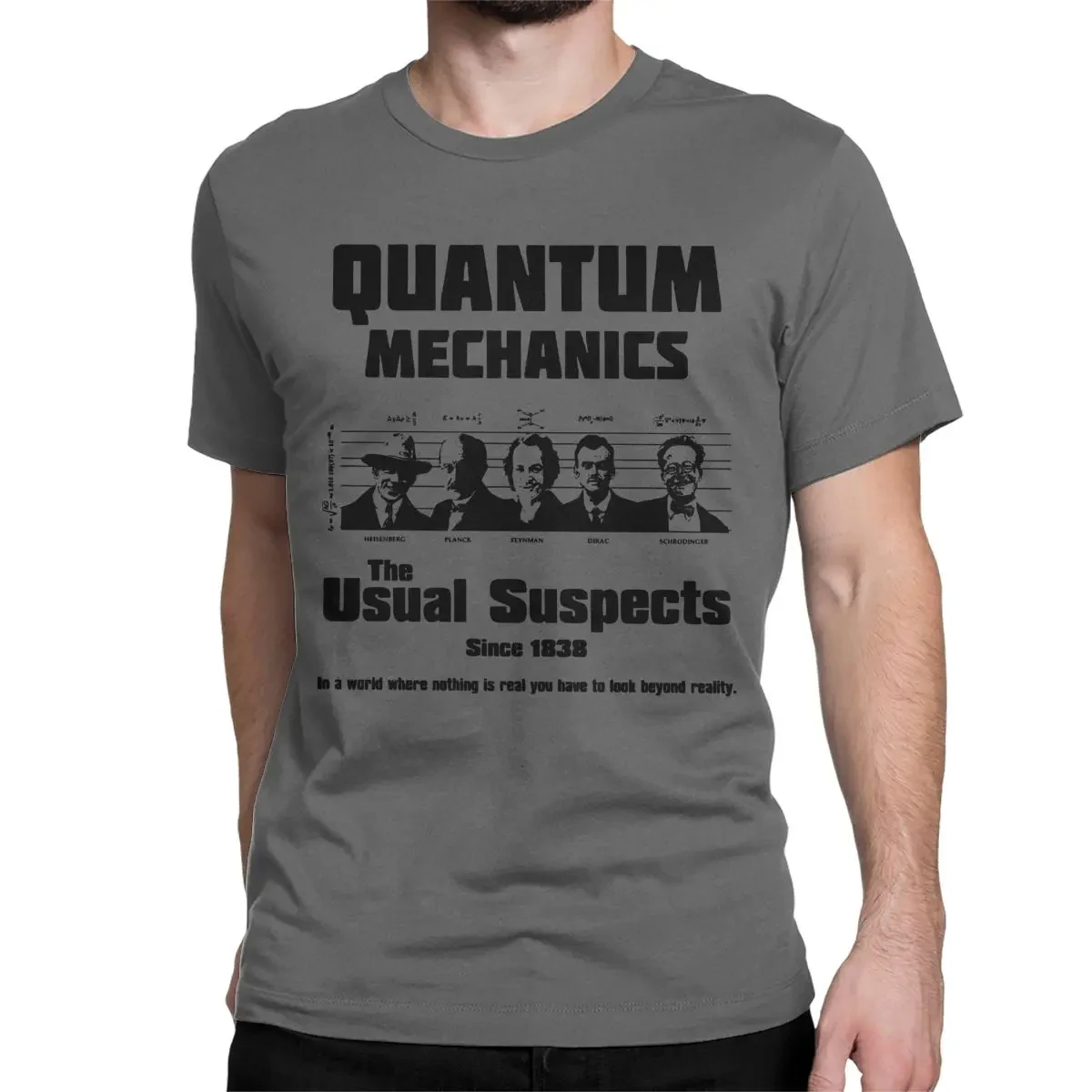 Men Women Quantum Mechanics The Usual Suspects T Shirt Science Physicist Geek Nerd Cotton Tops Round Neck Tees Classic T-Shirts