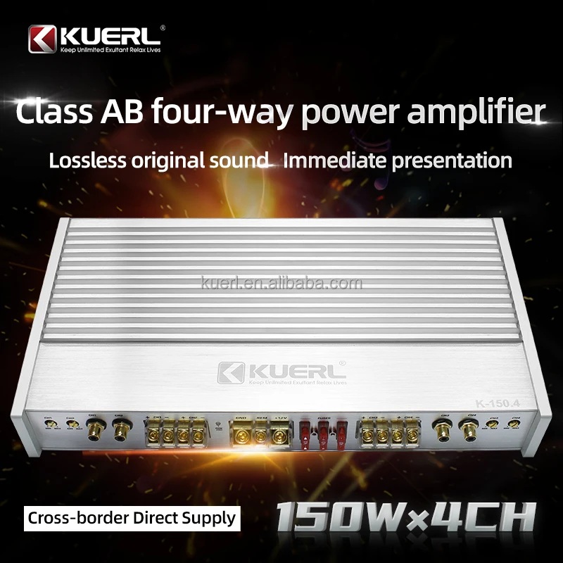 Wholesale RMS Power 150W*4CH 12V Class D Amplifiers High Power 4-Channel Car Audio System Professional for Car Audio Enhancement