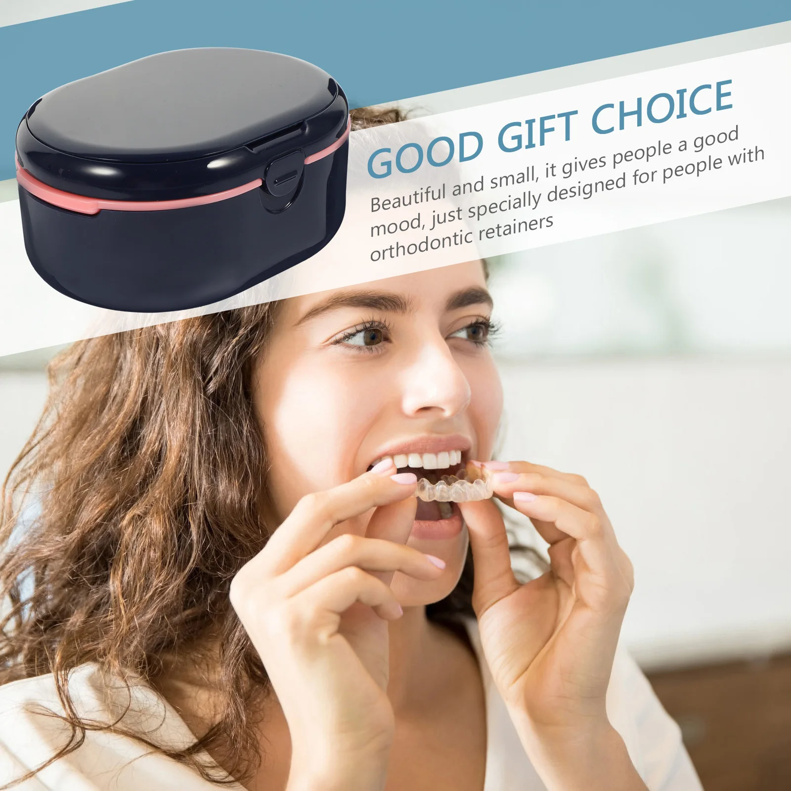 

Portable Orthodontic Denture Storage Case Hollow Double Layer Retainer Holder Dustproof Brace Denture Box Tooth Brace Container