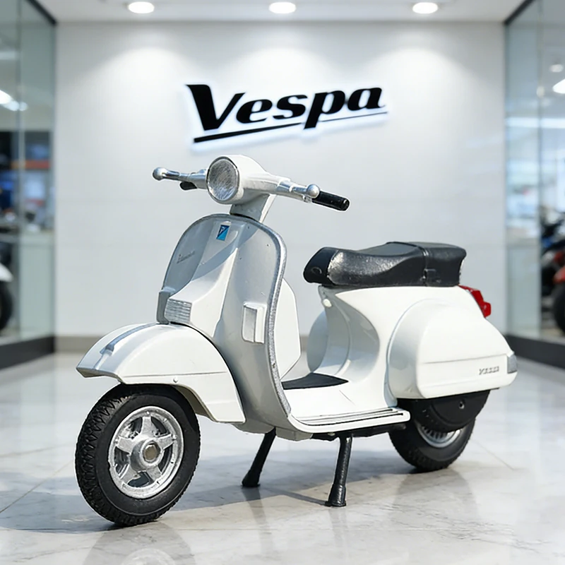 

Модель мотоцикла WELLY 1/18 2016 Vespa PX, коллекционная игрушка, внедорожный мотоцикл с амортизатором, игрушечный автомобиль