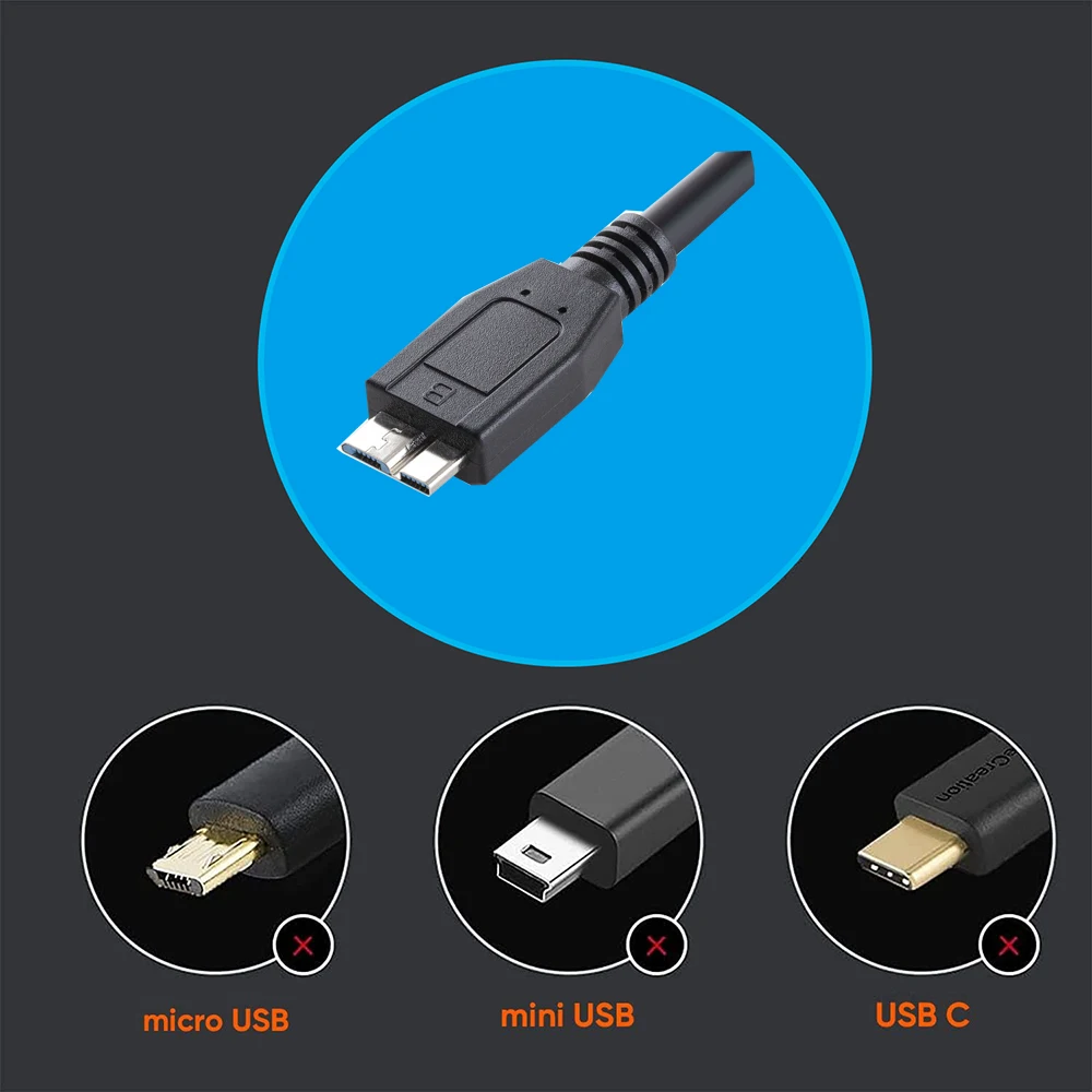 USB 3.0 to Micro-B Y Splitter cable USB 3.0 A to Micro B External Hard Drive Cable for Western Digital,Lacie,Toshiba Seagate