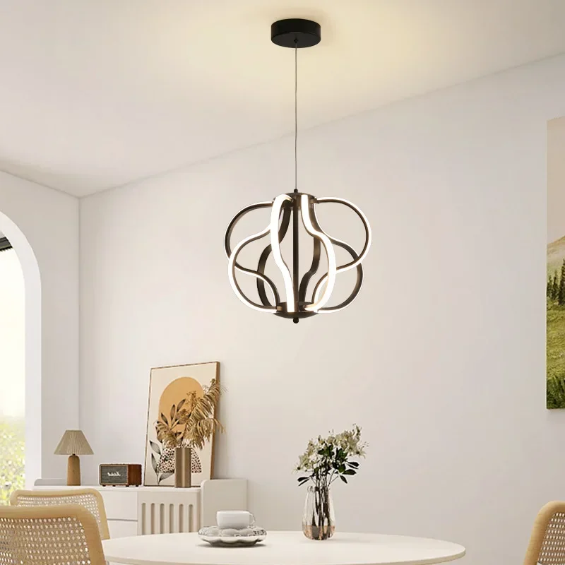 Nordic minimalist living room, study, dining room, bedroom, LED line aluminum lamp