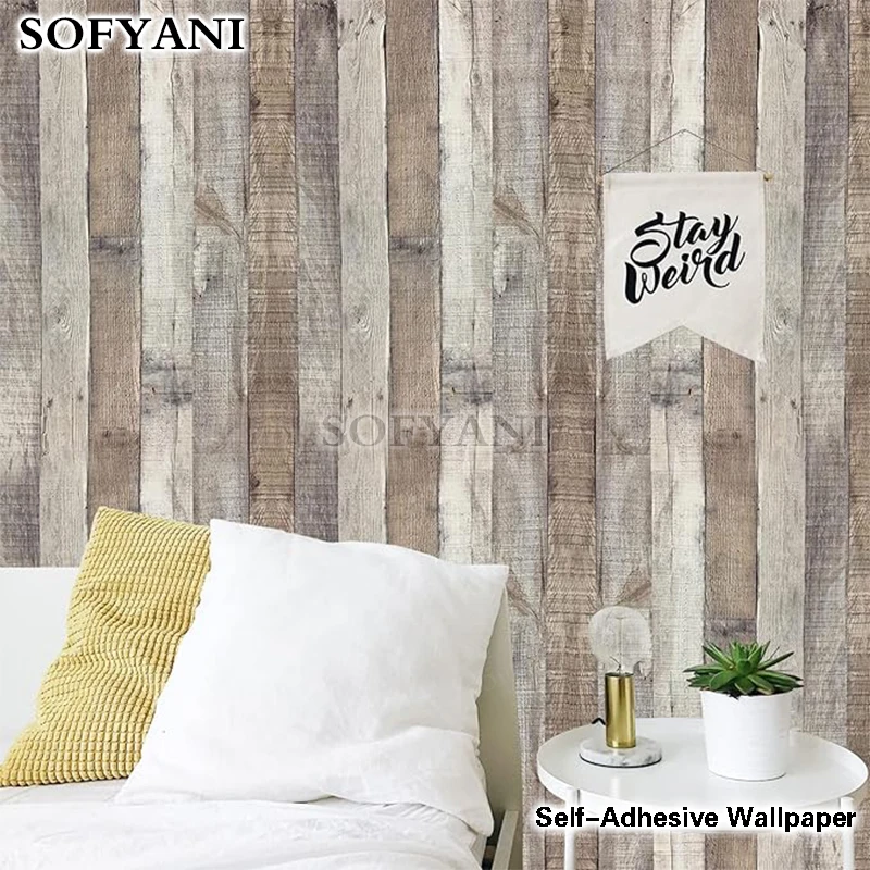 الخشب الطبيعي الرمادي الداكن الخشب ورق الاتصال الرجعية ذاتية اللصق الخشب خلفية تقشير خلفية المنزل DIY بها بنفسك ديكور المطبخ #2