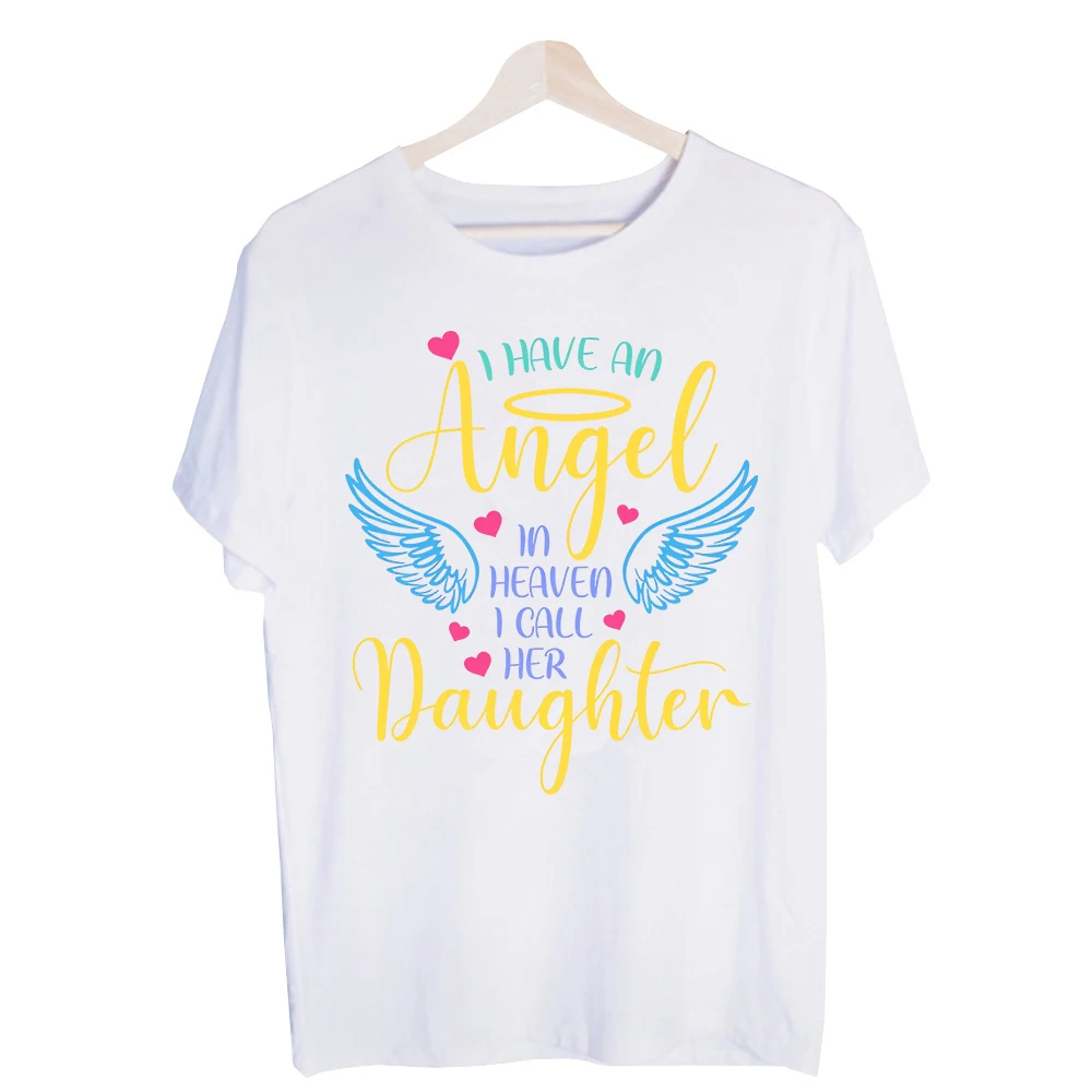 Women's Angel Wings and Typography Print Graphic Tee, Casual Short Sleeve T-Shirt for Daily Wear and Memorial Outfits