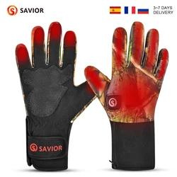 SAVIOR Camouflage Winter Thermal Heated Gloves For Adult Goatskin Leather Waterproof Rechargeable Battery Warmer Hand Ski Gloves